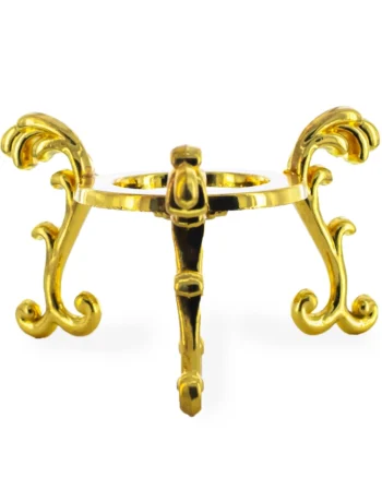 Large Gold Tone Metal Egg Stand Holder Display