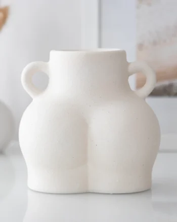 Modern Minimalist Cream Speckled Bum Plant Pot