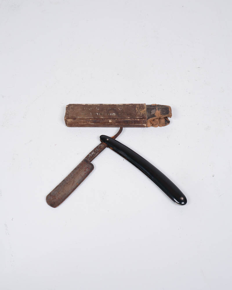 Antique Straight Razor with Box