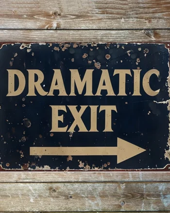Vintage Style Dramatic Exit Arrow Rust Metal Sign Plaque