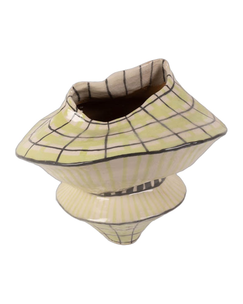 Fleur Jackson Green Ceramic Wonky Pot