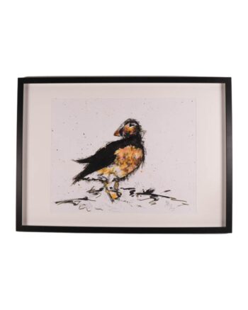 ‘Sandy’ Framed Puffin Painting by Kate Broderick