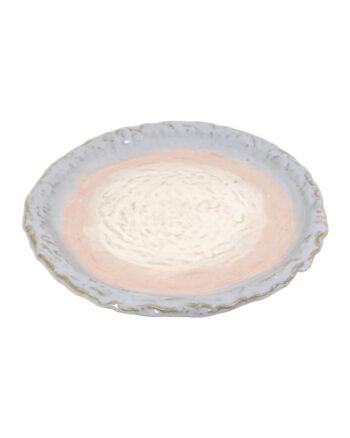 The School House Pottery Ceramic Plate with Pink and Blue Glaze
