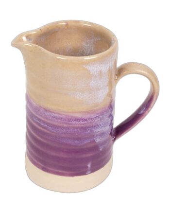 The School House Pottery Cream and Purple Ceramic Large Jug