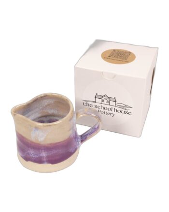 The School House Pottery Cream and Purple Ceramic Small Jug