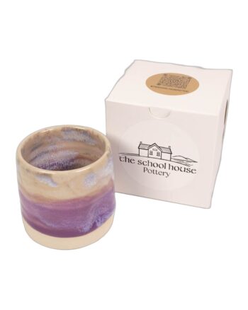 The School House Pottery Flat White Ceramic Mug with Purple Glaze
