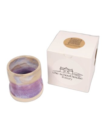 The School House Pottery Flat White Ceramic Mug with Purple Glaze