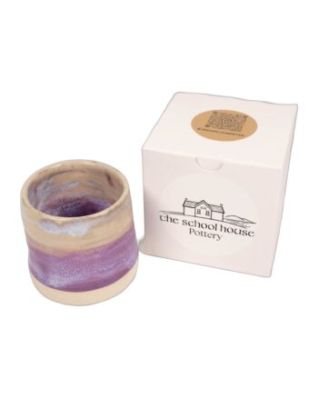 The School House Pottery Flat White Mug with Purple Glaze