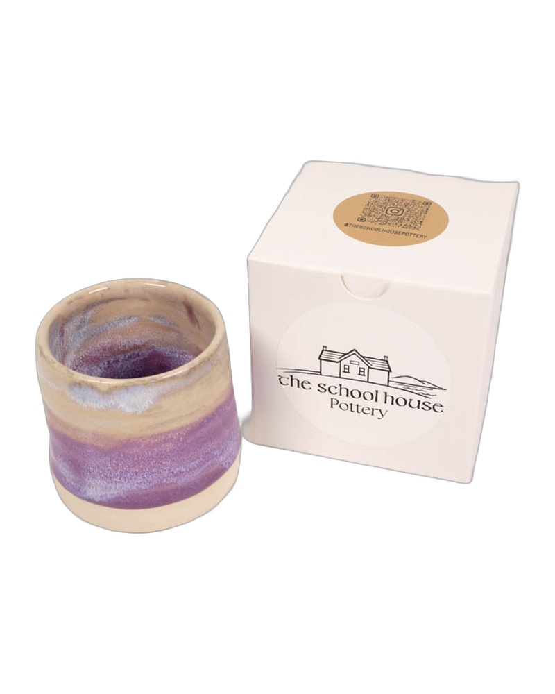 The School House Pottery Flat White Mug with Purple Glaze