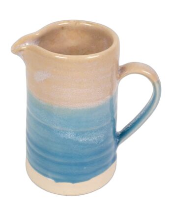 The School House Pottery Large Ceramic Jug with Blue Glaze