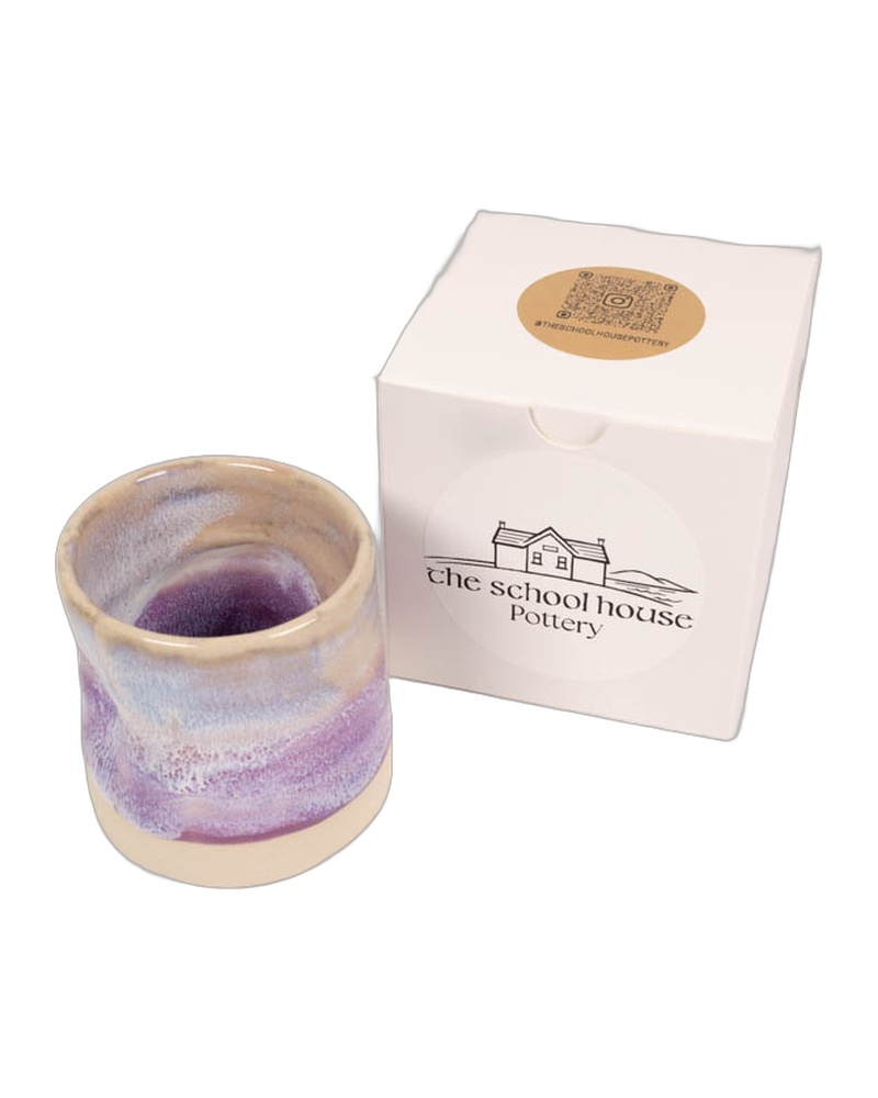 The School House Pottery Purple Glaze Flat White Mug