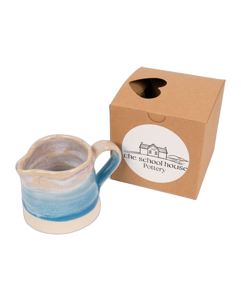 The School House Pottery Small Ceramic Jug with Blue Detailing