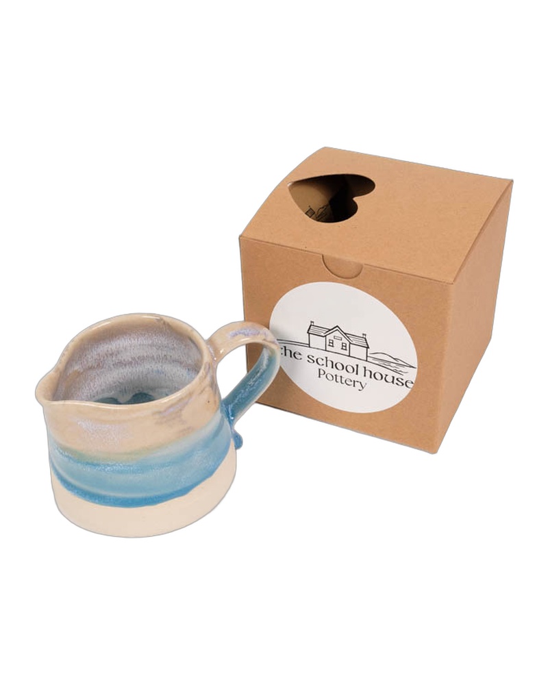 The School House Pottery Small Ceramic Jug with Blue Glaze