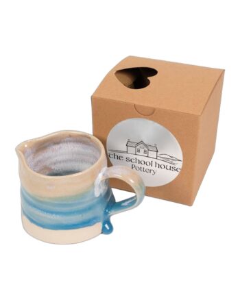 The School House Pottery Small Ceramic Jug with Blue Glaze
