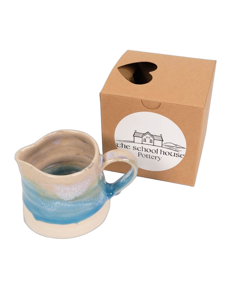 The School House Pottery Small Ceramic Jug with Blue Glaze