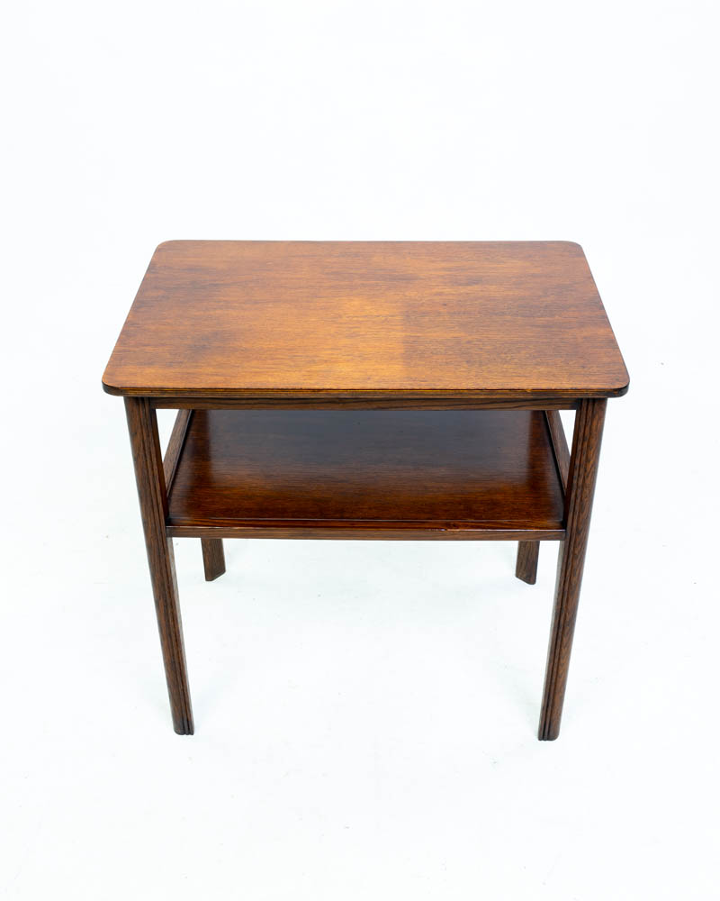 Mid-Century Wooden Side Table with Lower Shelf