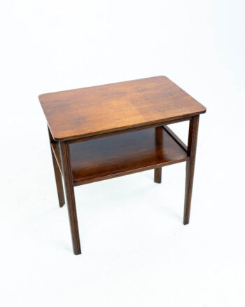 Mid-Century Wooden Side Table with Lower Shelf