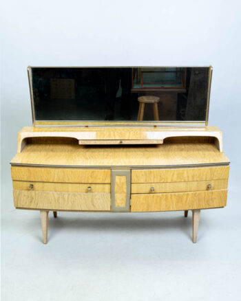 Vintage Birdseye Maple Dressing Table with Mirror