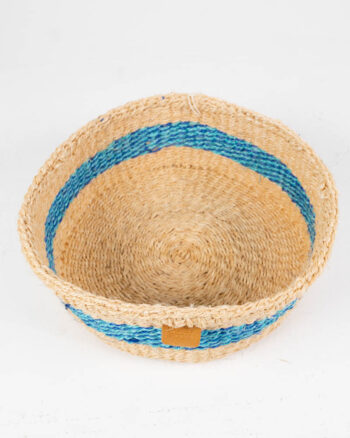 CHUNGWA: Blue Striped Hand Woven Bread Basket