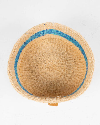 CHUNGWA: Blue Striped Hand Woven Bread Basket