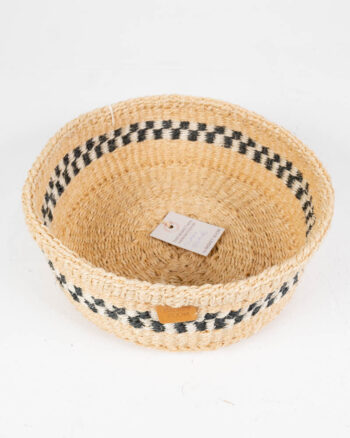 JAMU Natural and Black Striped Sisal Bread Basket