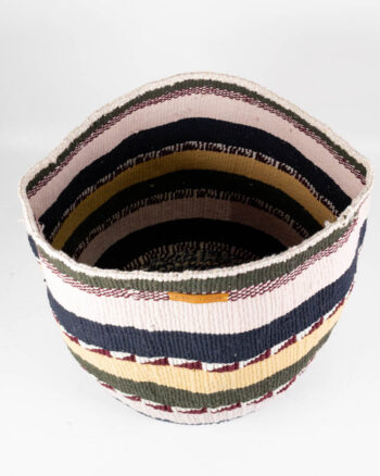 Nifty Knit Woven Fabric Basket with Geometric Design