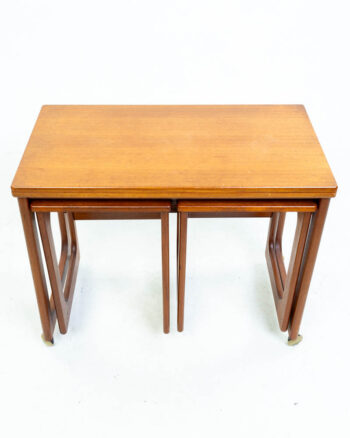 Mid-Century Teak Nesting Tables with Retro Leg Design
