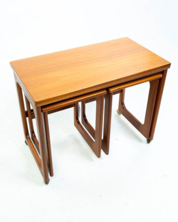A H Mcintosh Teak Nest of Tables with Folding Top
