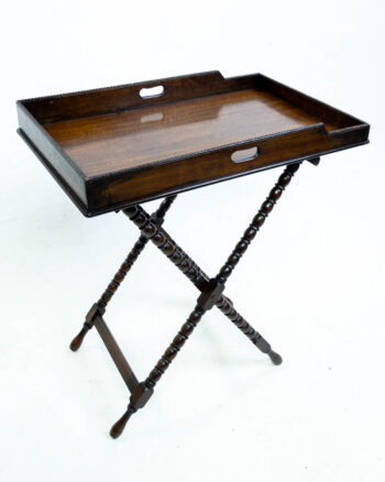 Vintage  Oak Butlers Tray Table with Bobbin Legs