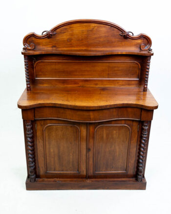 Antique Victorian Mahogany Washstand with Shelf and Doors
