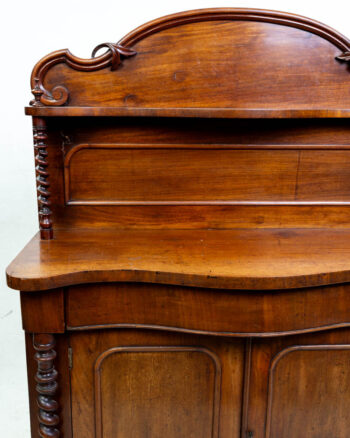 Antique Victorian Mahogany Washstand with Shelf and Doors