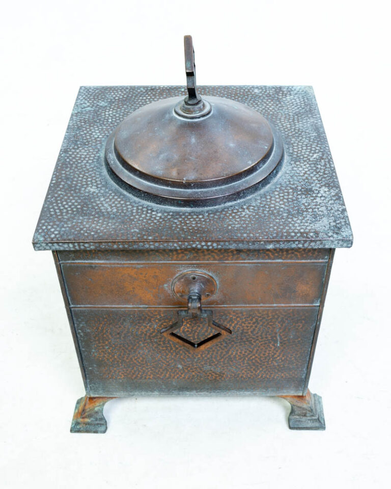 Arts and Crafts Copper Hand Beaten Coal Bucket c1890