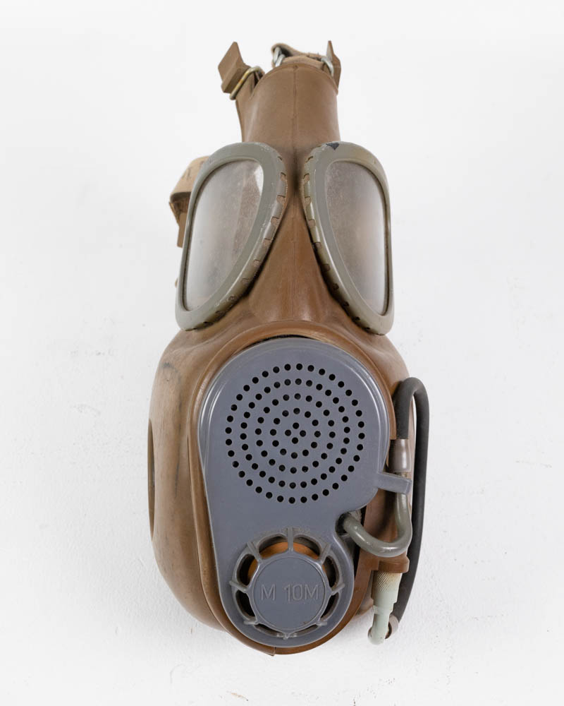 Vintage M10M Military Gas Mask with Straps