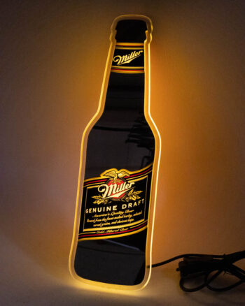 Miller Genuine Draft Illuminated Beer Bottle Sign