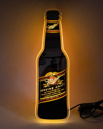 Miller Genuine Draft Illuminated Beer Bottle Sign