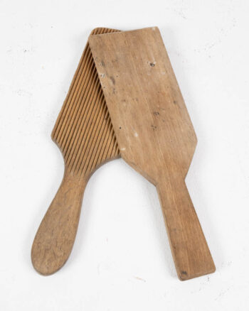 Vintage Wooden Butter Pats with Ribbed Surface