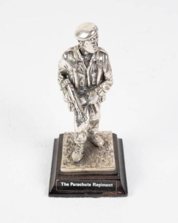 Vintage Silver Metal Parachute Regiment Figurine on Base