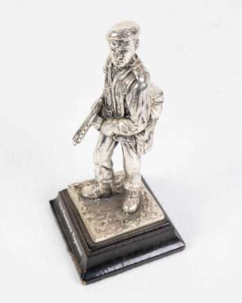 Vintage Silver Metal Parachute Regiment Figurine on Base