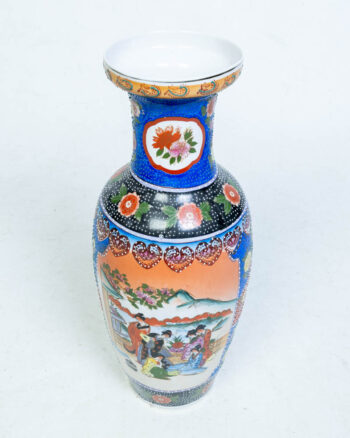 Vintage Japanese Porcelain Vase with Geisha Scene