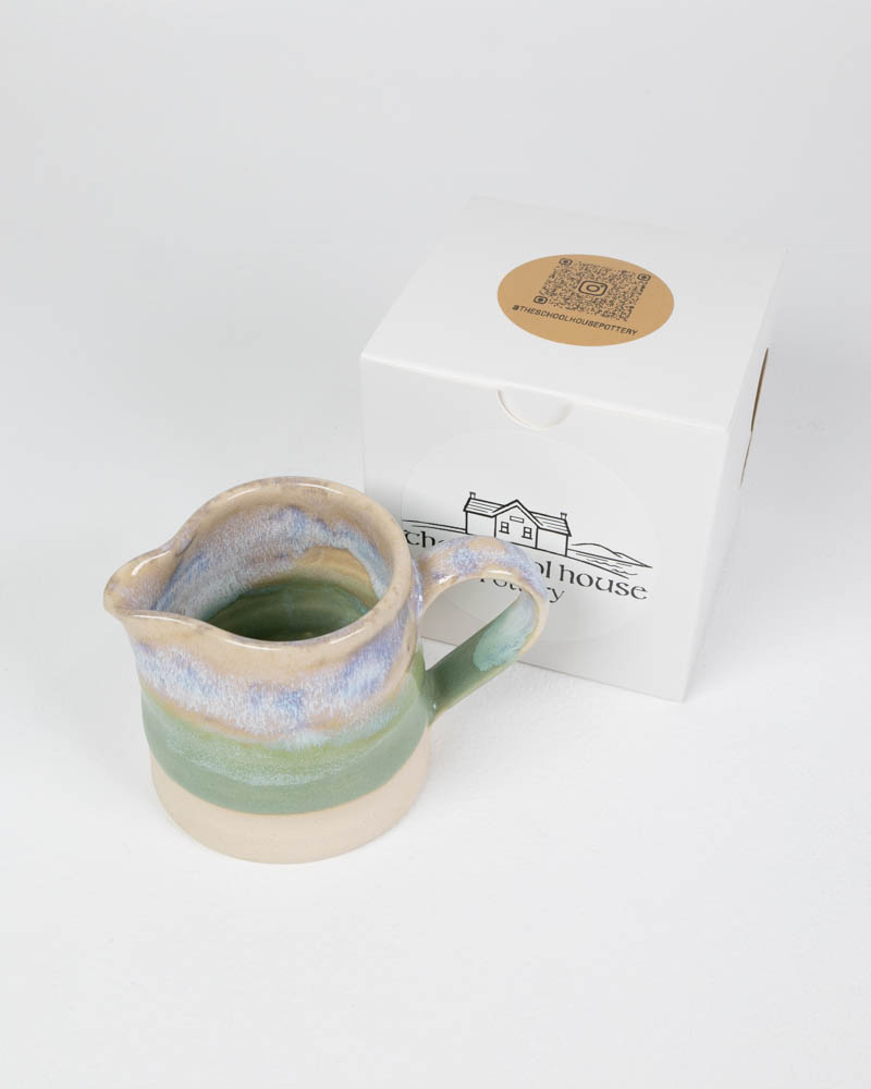 The School House Pottery Small Ceramic Jug with Green Glaze