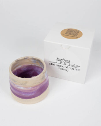 The School House Pottery Flat White Ceramic Mug with Purple Glaze