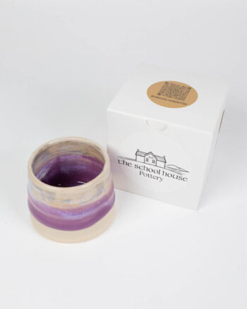 The School House Pottery Flat White Ceramic Mug with Purple Glaze