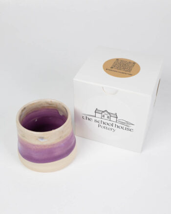 The School House Pottery White Ceramic Mug with Purple Glaze