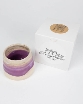 The School House Pottery Flat White Ceramic Mug with Purple Glaze
