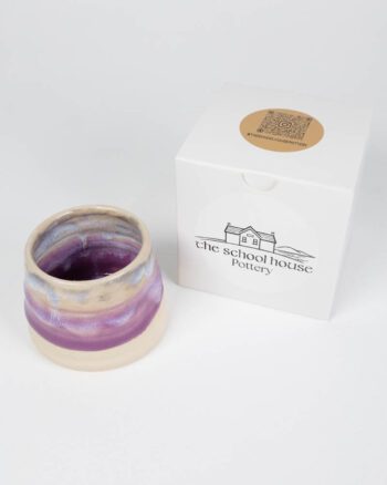 The School House Pottery Flat White Ceramic Mug with Purple Glaze