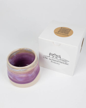 The School House Pottery Flat White Ceramic Mug with Purple Glaze