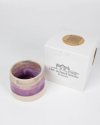 The School House Pottery Flat White Ceramic Mug with Purple Glaze