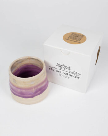 The School House Pottery Flat White Ceramic Mug with Purple Glaze