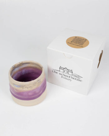 The School House Pottery White Ceramic Mug with Purple Glaze