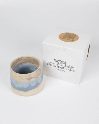 The School House Pottery Flat White Ceramic Mug with Blue Glaze